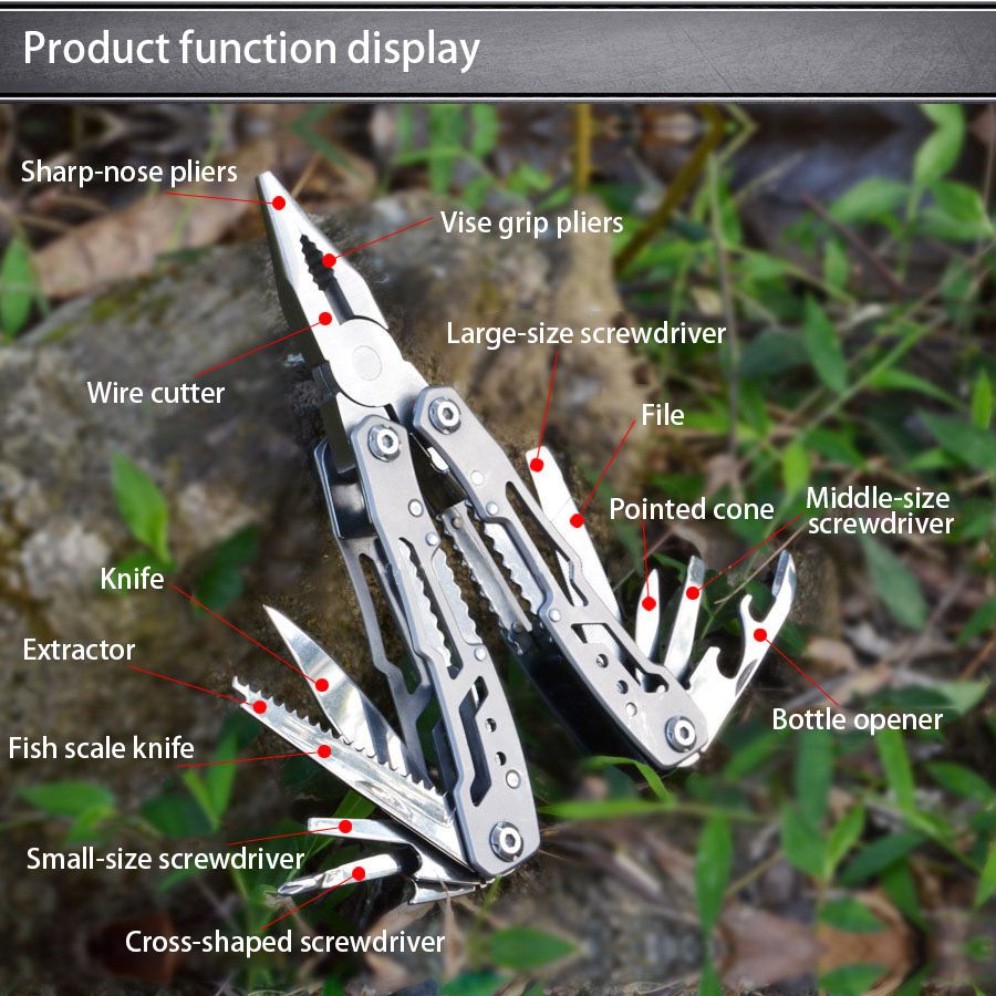 9-in-1 Stainless Steel Multi-Tool Pliers