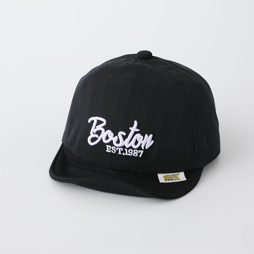New Children's Solid-color English Three-dimensional Embroidered Adjustable Trendy Fashion Soft-brimmed Baseball Cap Sui