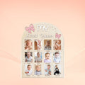 My First Year Baby Photo Frame, Bow Design 12 Months Milestone Wooden Photo Board, Baby Growth Keepsake Prop