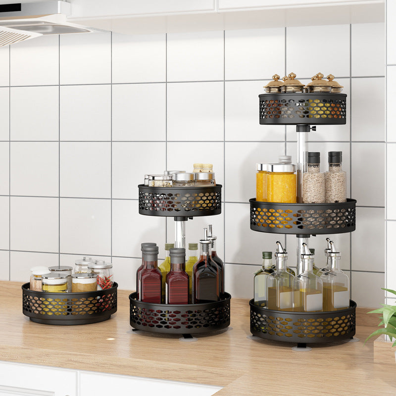 Rotating Spice Rack with Carbon Steel Frame