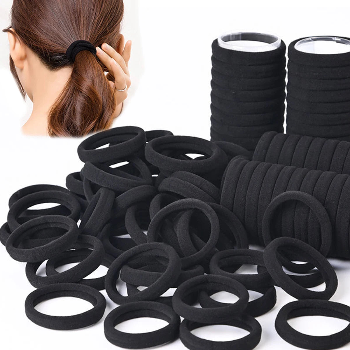 50/100 pieces of black and white hair bands, women's hair bands,...