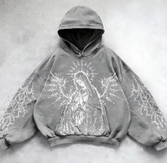 Y2K Streetwear Hoodie with Bold Graphic Print