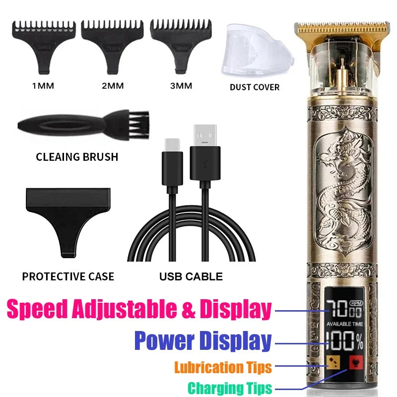 Vintage Cordless Hair Trimmer with USB Charging