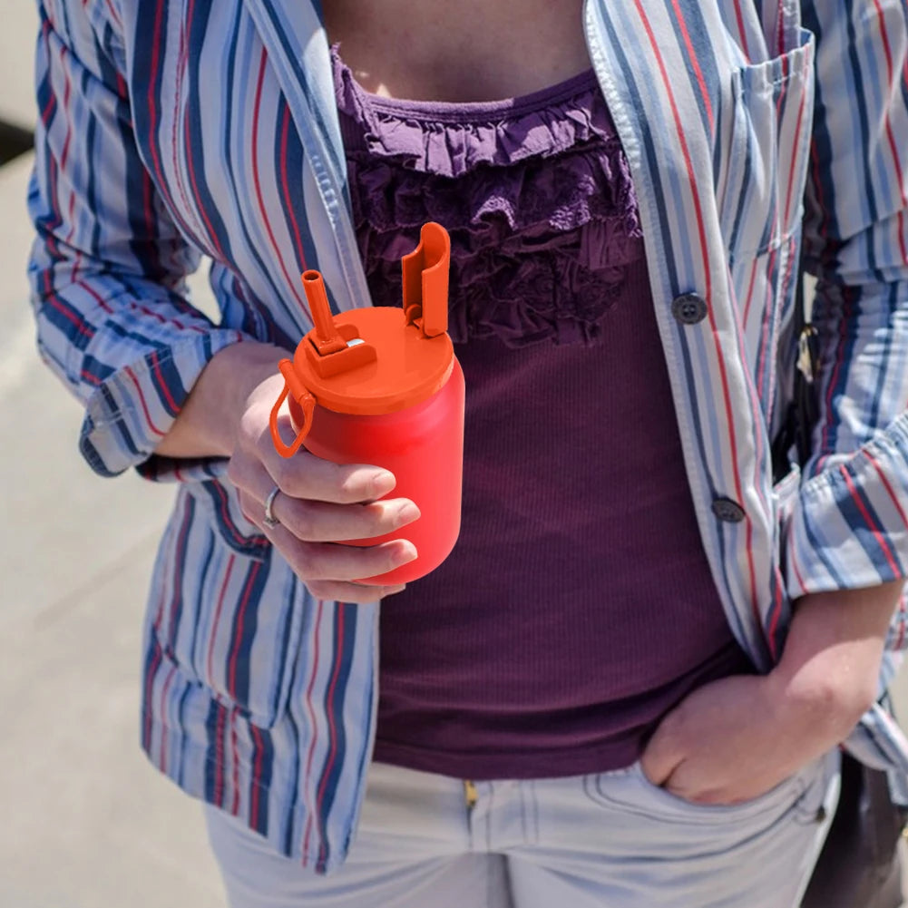 Colorful Reusable Soda Can Lids with Straws