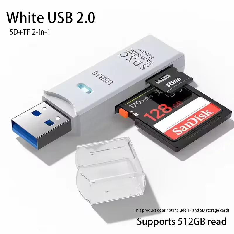 2-in-1 Multi Functional  USB 3.0 Card ReaderMiniSD...