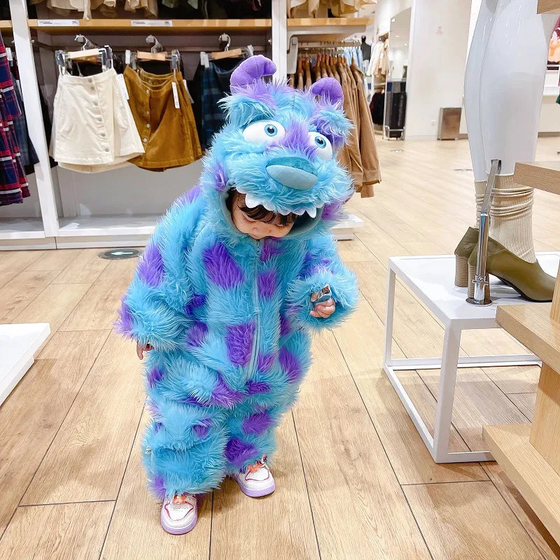 Cozy Animal Baby Jumpsuit with Zip Hood