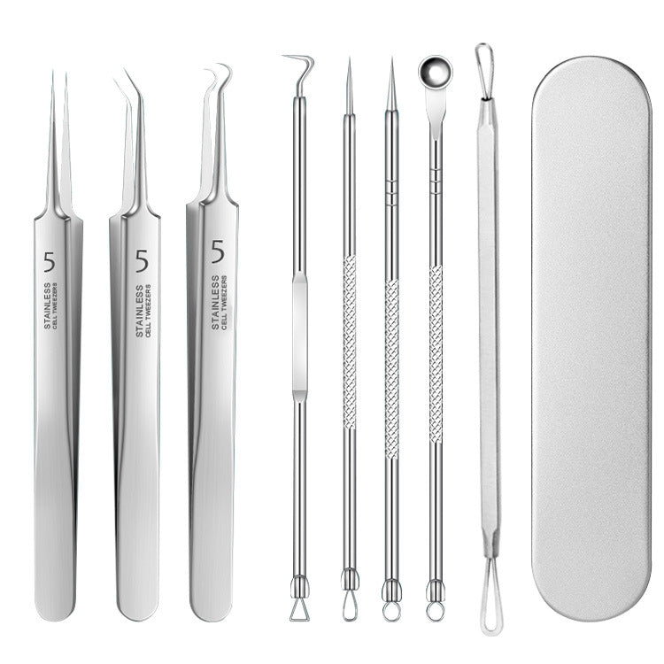 Stainless Steel Acne Extraction Tool Set — 8 Piece