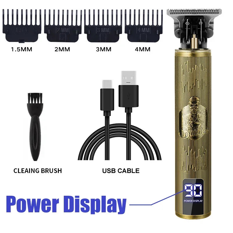 Vintage Cordless Hair Clipper with USB Charging
