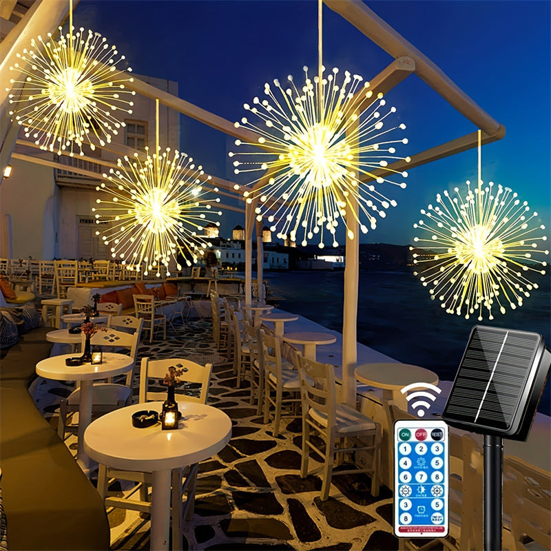 Solar Firework LED Hanging Light for Outdoor Spaces