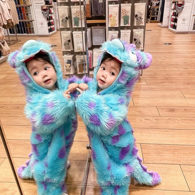 Cozy Animal Baby Jumpsuit with Zip Hood