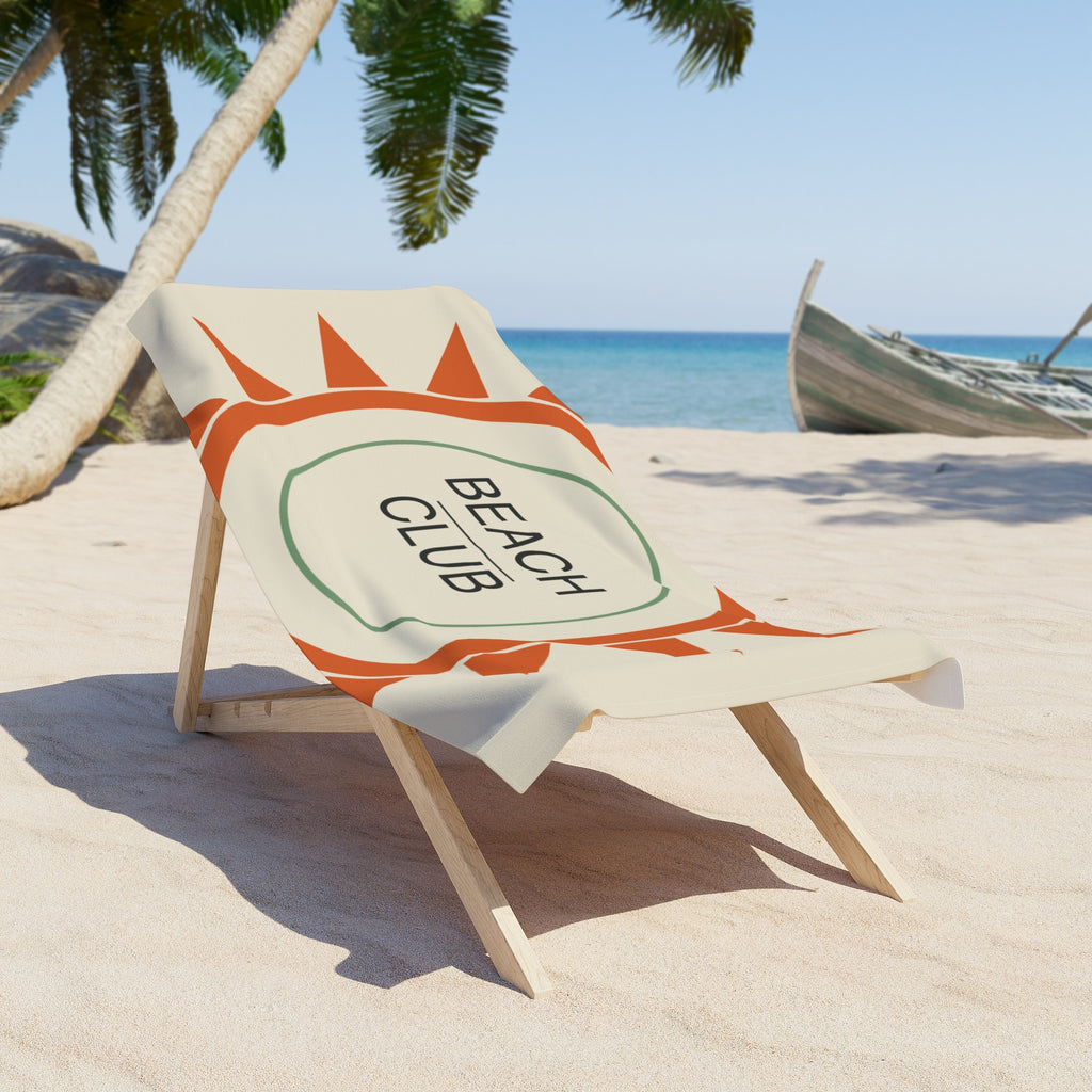 Retro Sun Oversized Beach Towel – Quick-Dry Cotton