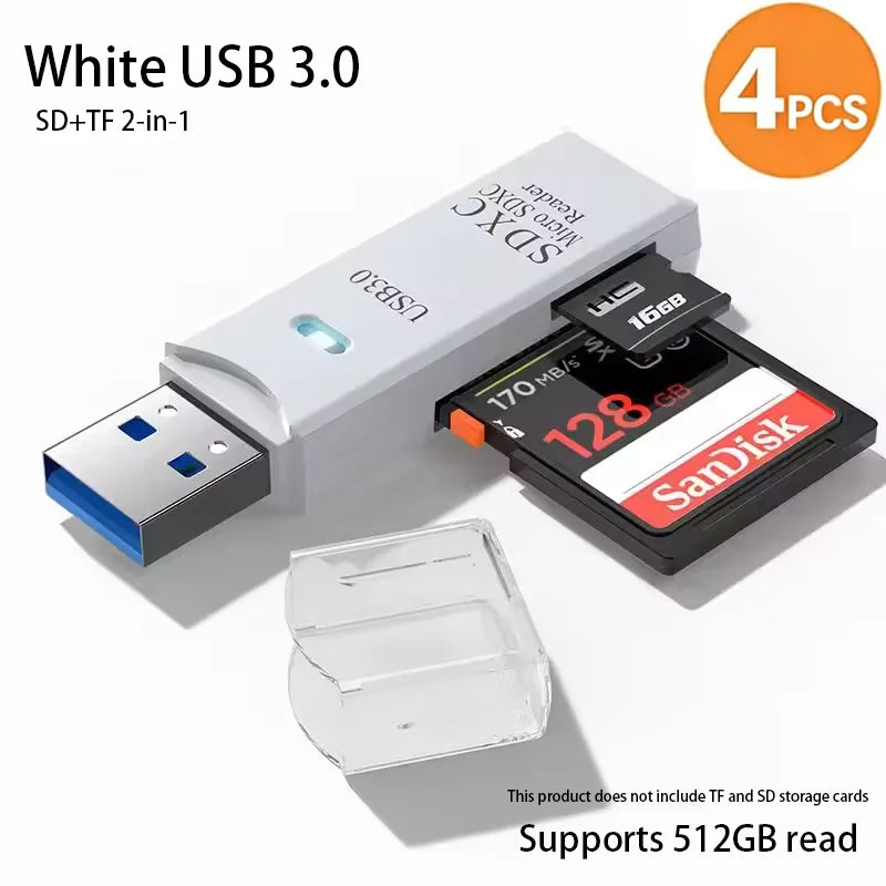 2-in-1 Multi Functional  USB 3.0 Card ReaderMiniSD...