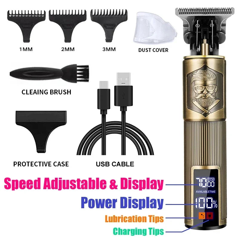 Vintage Cordless Hair Trimmer with USB Charging