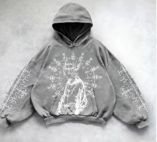 Y2K Streetwear Hoodie with Bold Graphic Print