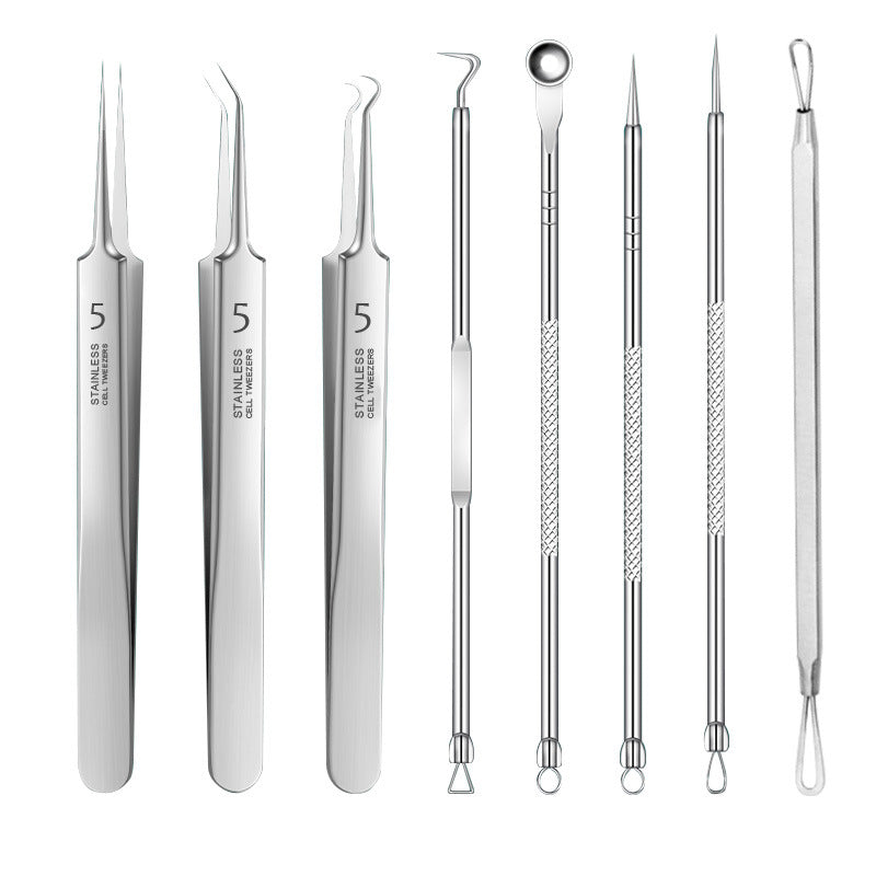 Stainless Steel Acne Extraction Tool Set — 8 Piece