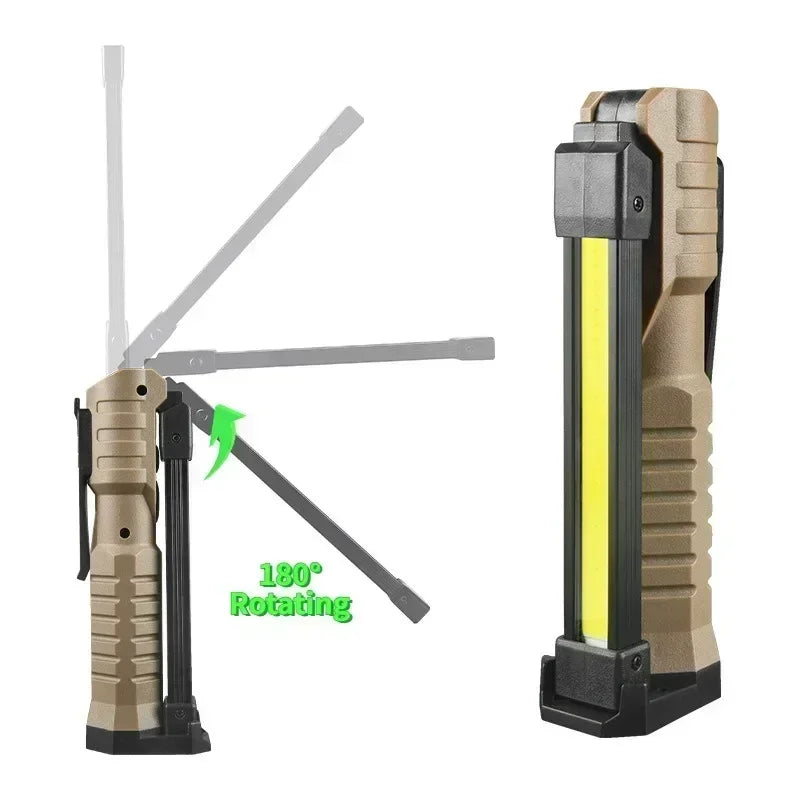 Folding COB LED Work Light – USB Rechargeable, 7 Modes