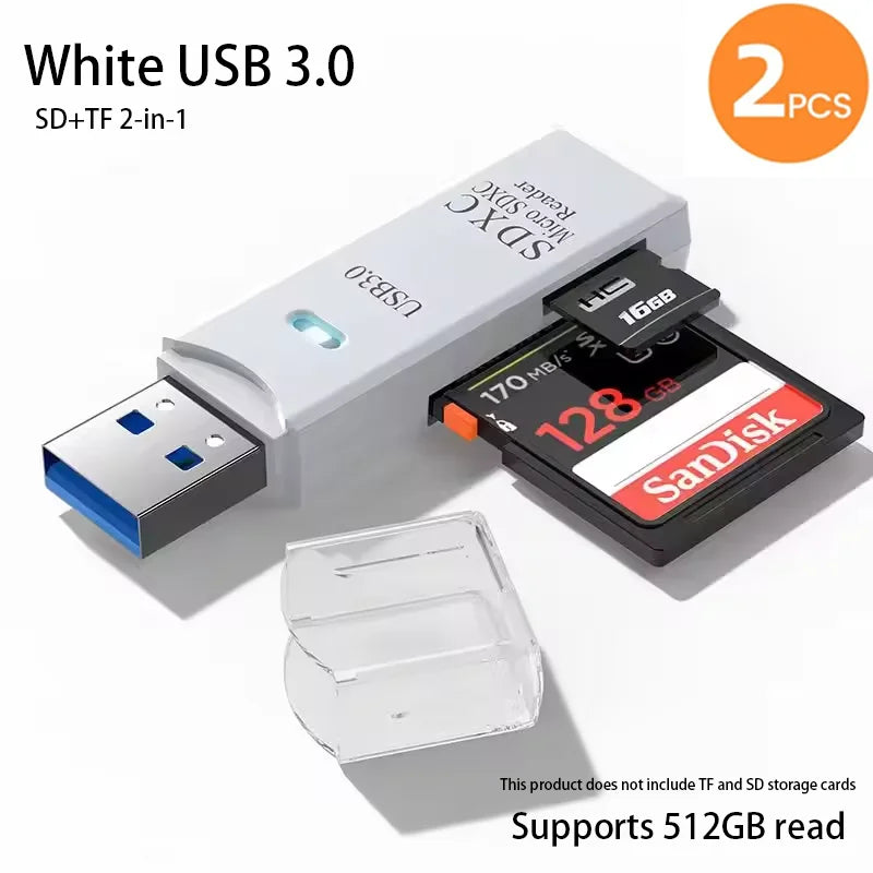2-in-1 Multi Functional  USB 3.0 Card ReaderMiniSD...