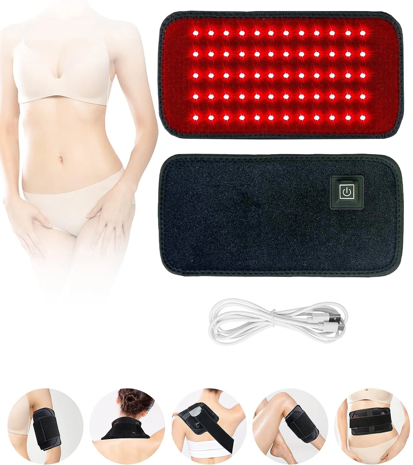 Red Light Therapy Belt — 60 LED Infrared Pain Relief