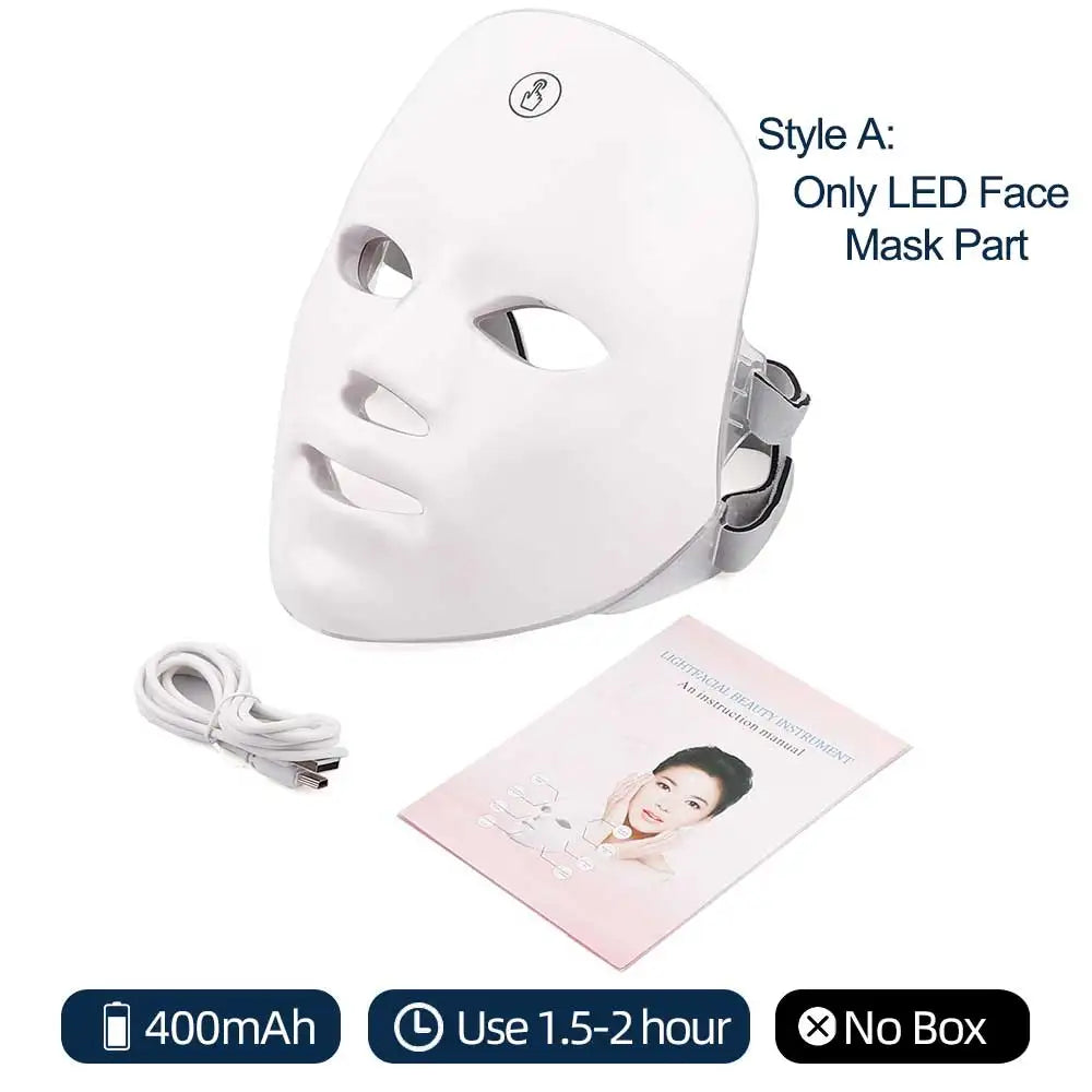 7-Color LED Facial Mask with Neck Treatment