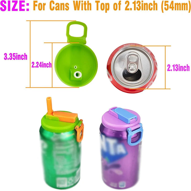 Silicone Soda Can Cover with Built-in Straw – 2 Pack