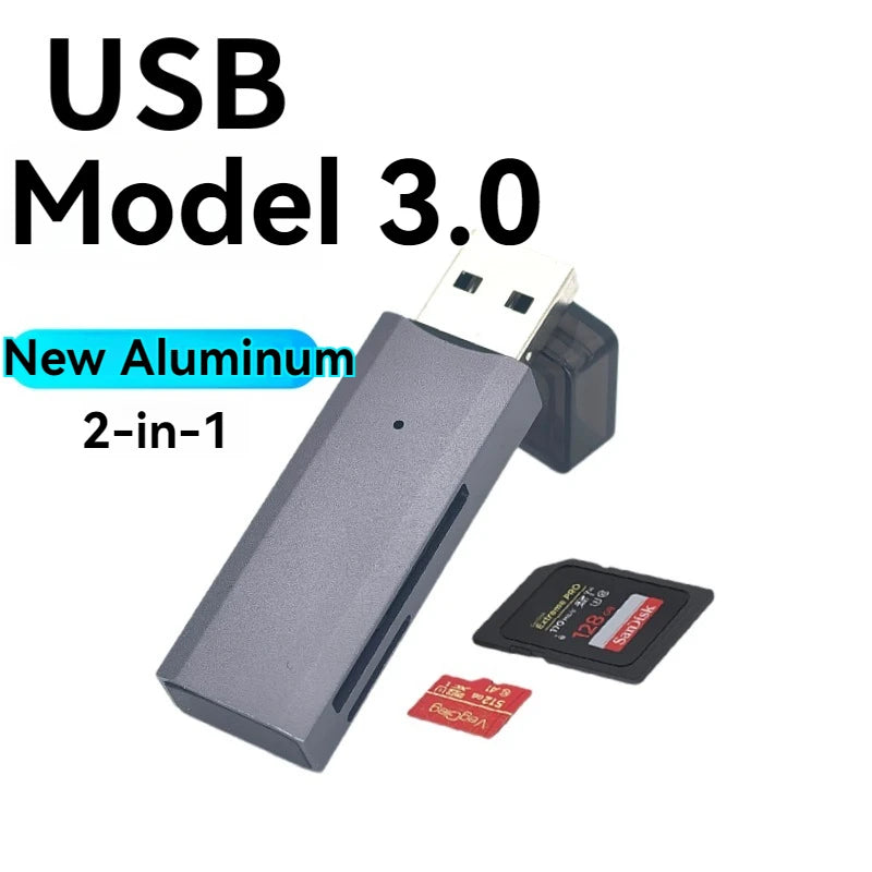 2-in-1 Multi Functional  USB 3.0 Card ReaderMiniSD...