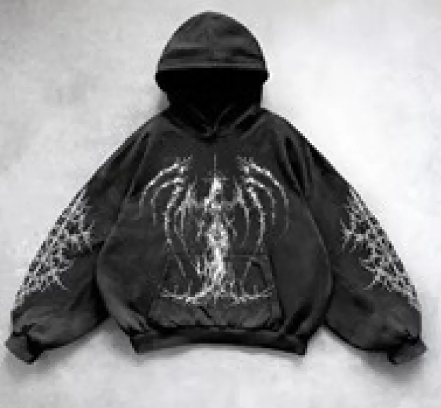 Y2K Streetwear Hoodie with Bold Graphic Print