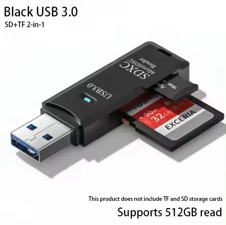 2-in-1 Multi Functional  USB 3.0 Card ReaderMiniSD...