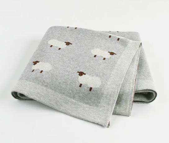 Baby Sheepskin Blanket with Windproof Cover
