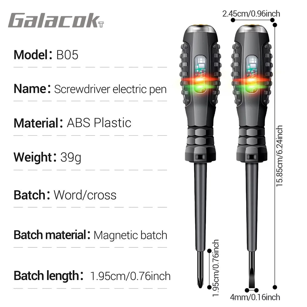 Smart Voltage Tester Screwdriver with LED Indicator