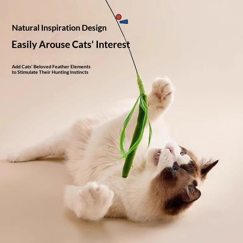 Interactive Feather Teaser Wand Cat Toy