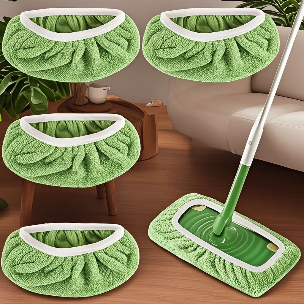 4 Reusable Mop Pads with High Water Absorption and Ultra-fine...