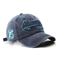Monochrome Three-dimensional Letter Embroidery Washed-out Distressed Retro Street Style Peaked Cap. Suitable For Outdoor Travel And Shopping.