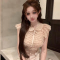 Boho Bow-Tie Collar Chiffon Blouse