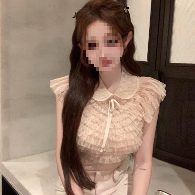 Boho Bow-Tie Collar Chiffon Blouse