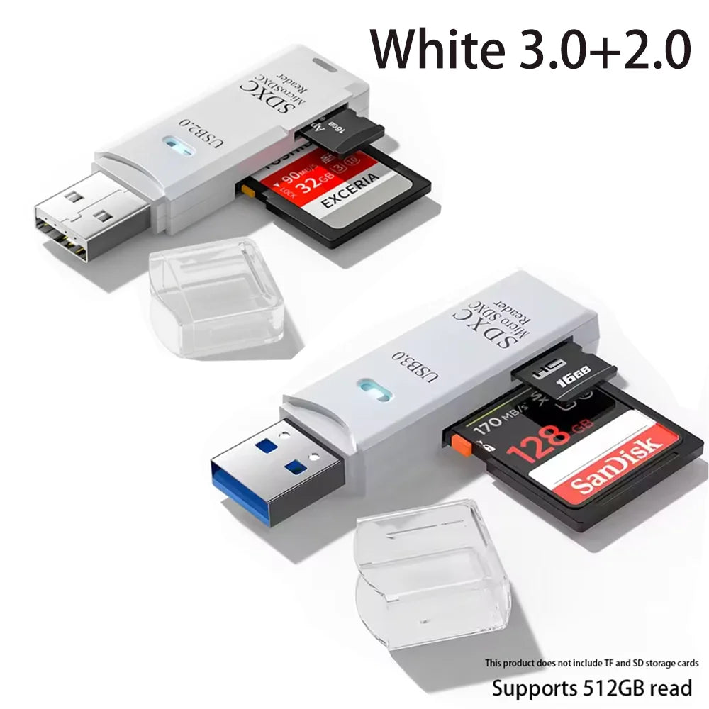 2-in-1 Multi Functional  USB 3.0 Card ReaderMiniSD...