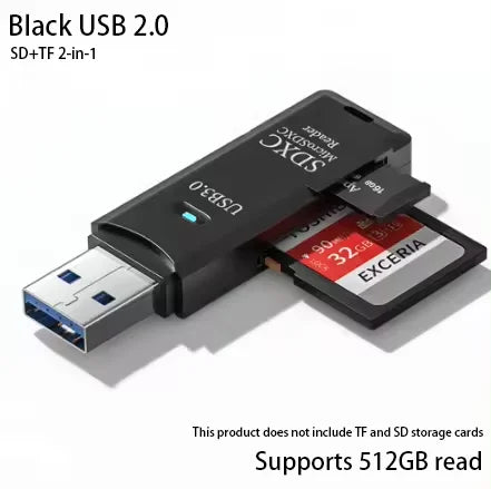 2-in-1 Multi Functional  USB 3.0 Card ReaderMiniSD...