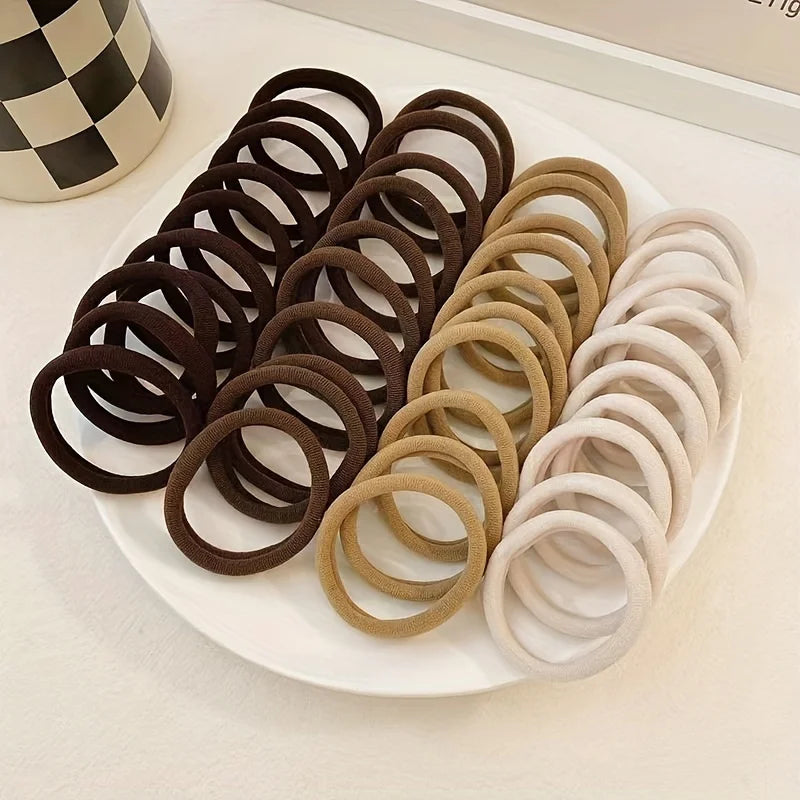 50/100pcs Boho Seamless Elastic Hair Ties-Thick Comfortable &...