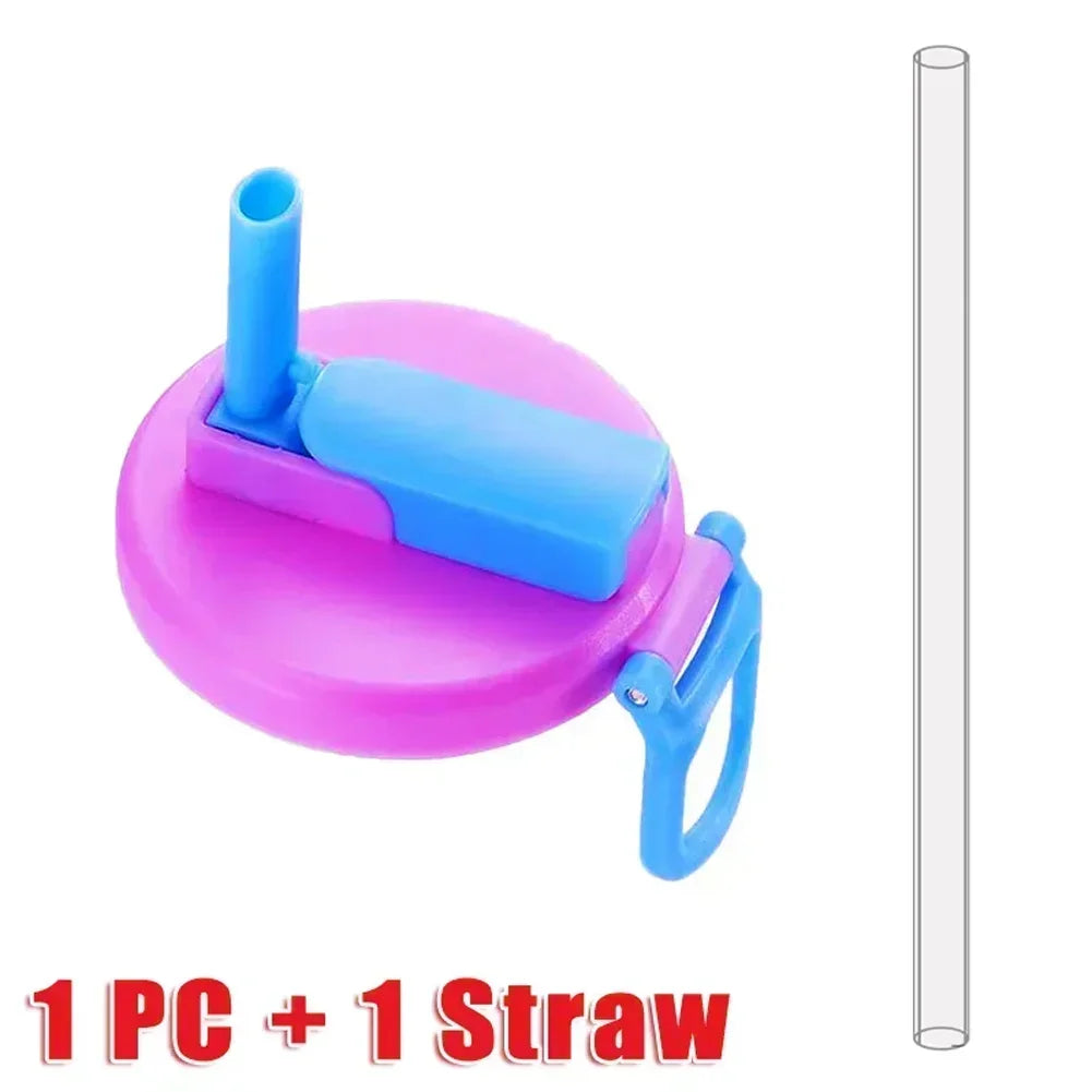 Reusable Silicone Can Lids with Straws – Standard Size