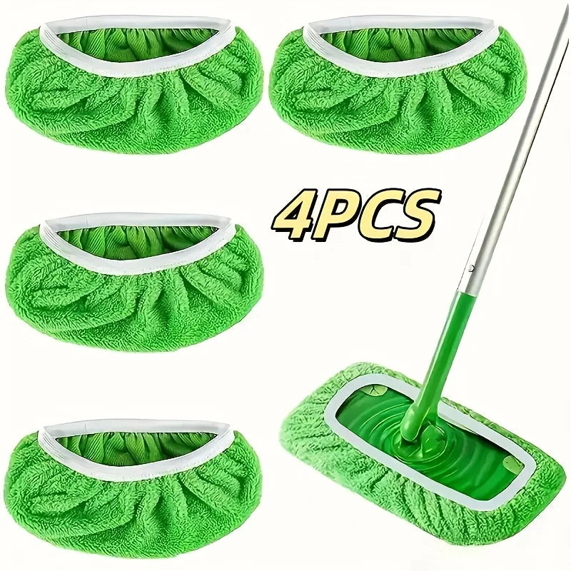 4 Reusable Mop Pads with High Water Absorption and Ultra-fine...