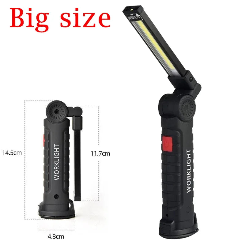 Folding COB LED Work Light – USB Rechargeable, 7 Modes