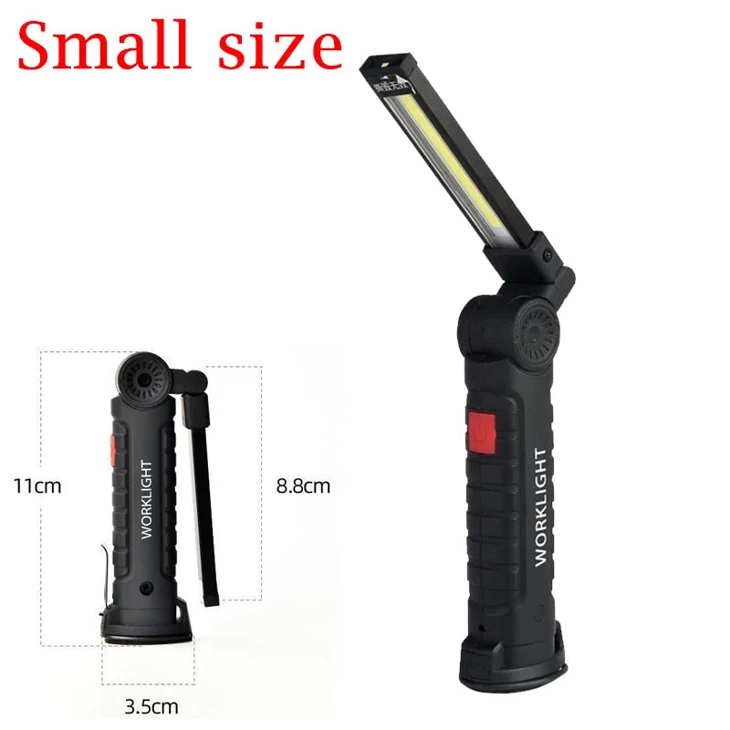 Folding COB LED Work Light – USB Rechargeable, 7 Modes