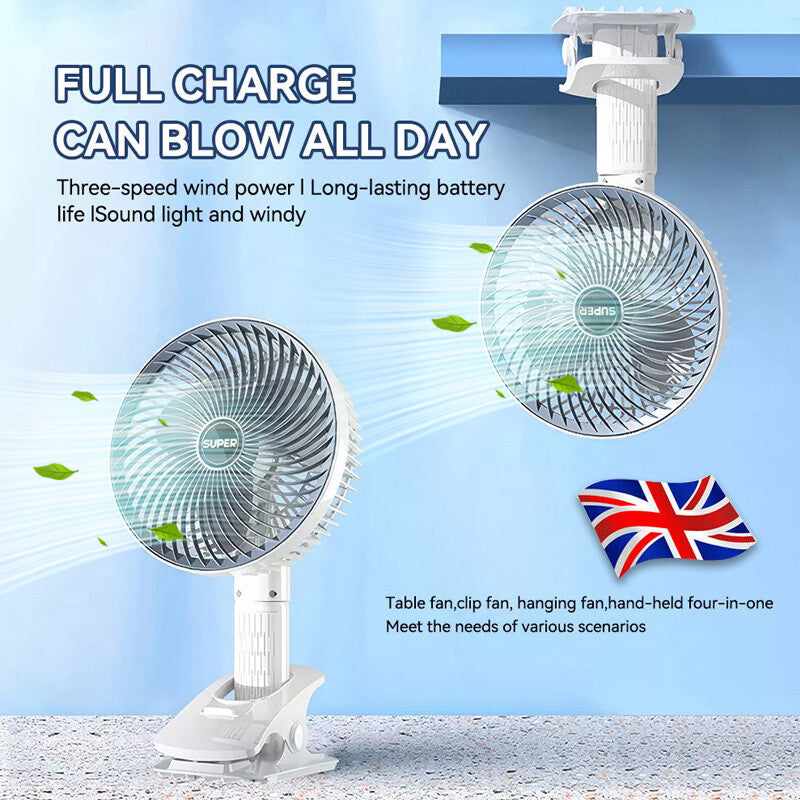 Rechargeable USB Desk Fan – Boho Chic Personal Cooler