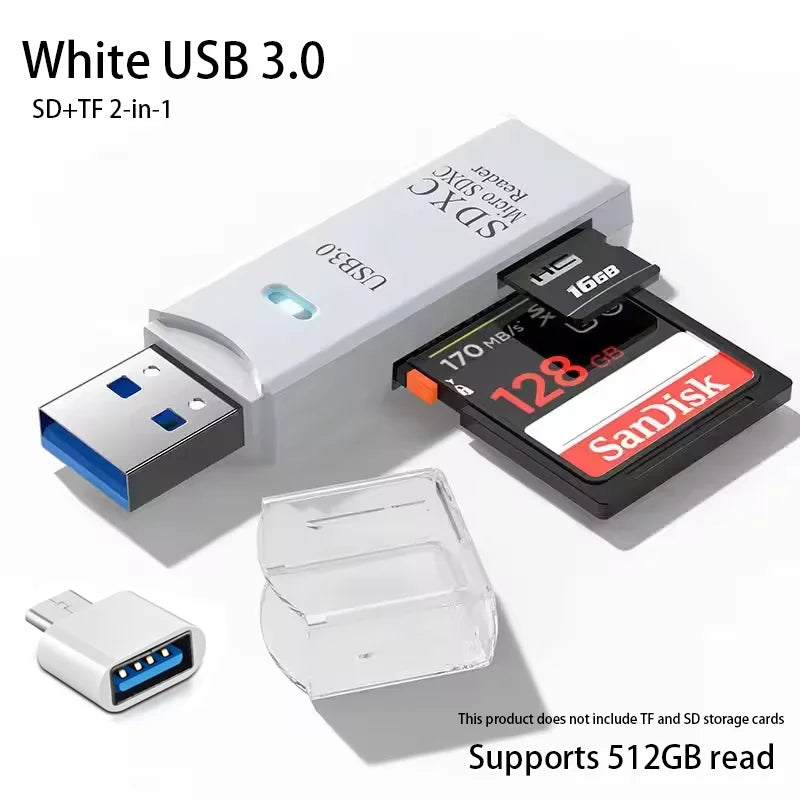 2-in-1 Multi Functional  USB 3.0 Card ReaderMiniSD...