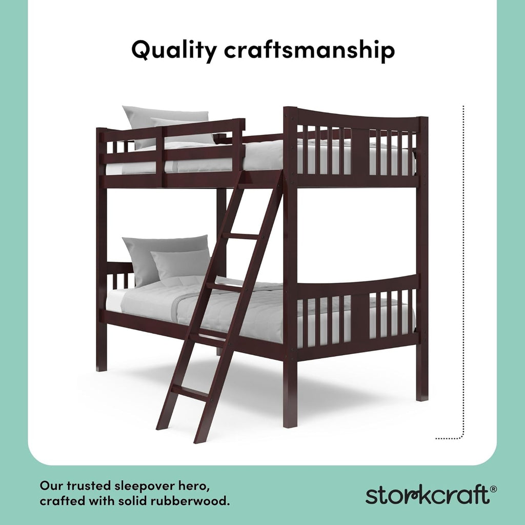Caribou Bunk Bed Twin over Twin Bunk Bed (Espresso) - GREENGUARD Gold Certified, Twin Bunk Beds for Kids, Converts to 2 Individual Twin Beds, Bunk Beds for Kids
