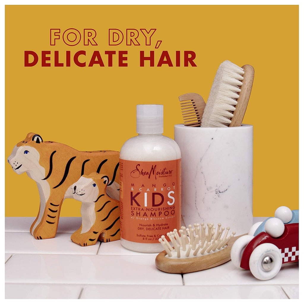 Sheamoisture Kids Shampoo, Extra-Nourishing Mango & Carrot Shampoo with Shea Butter, 8 Oz