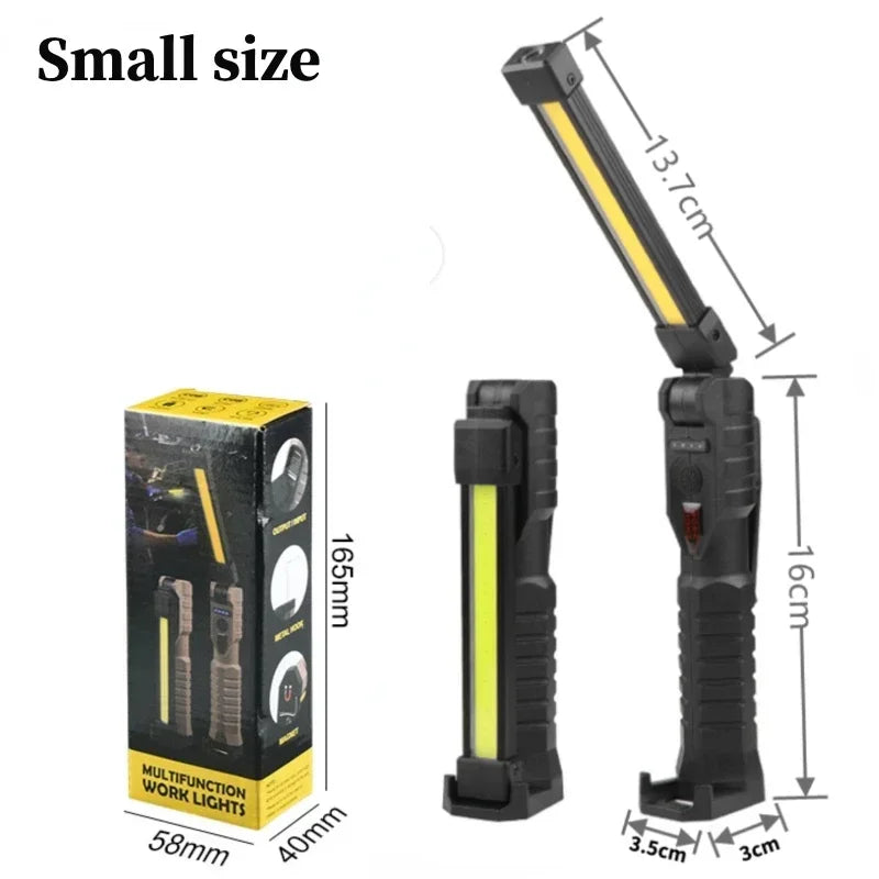 Folding COB LED Work Light – USB Rechargeable, 7 Modes