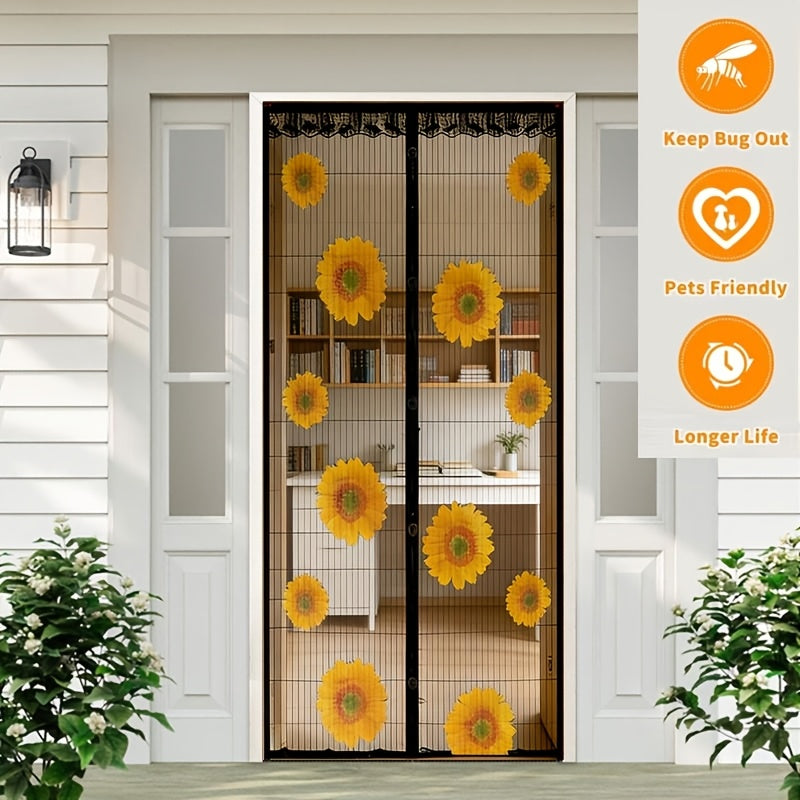 One Automatic Self-closing Magnetic Screen Door With Powerful Magnetic Blocks To Ensure A Tight Closure