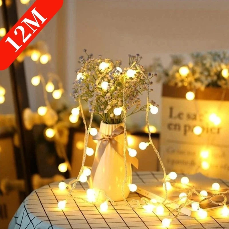 10M USB/Battery Power Ball LED String Lights Garland Lights ...