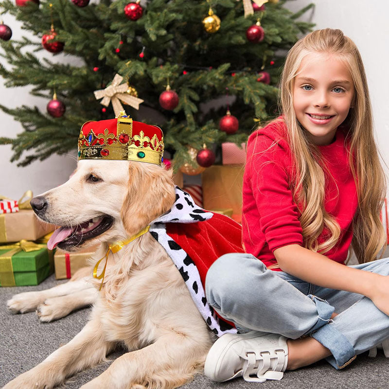 Pet Royal Costume Set — Cloak & Crown