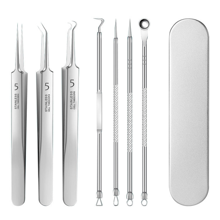 Stainless Steel Acne Extraction Tool Set — 8 Piece